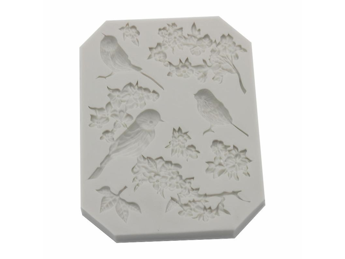 Molde de Silicona para Fondant Pájaro, Animal, Árbol Y Flores para Pasteles, Chocolate Y Repostería