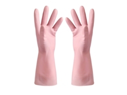Luvas de borracha reutilizáveis espessas impermeáveis antiderrapantes para limpeza de cozinha lavagem rosa S/MARCA