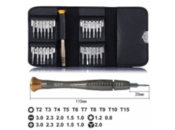 Kit Chave Fenda Mini 25 Peças Ferramentas De Reparo Portátil Estojo Em Couro Sobrovo