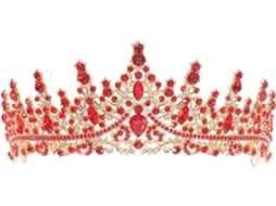 Coroa Vermelha Para Mulheres - Crystal Princess Tiaras - Faixa De Cabelo Com Desconto