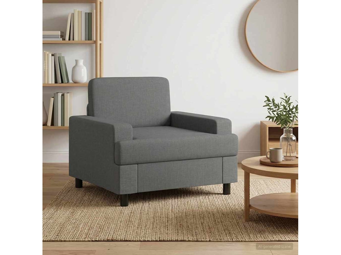 Vidaxl Poltrona Cinzento-escuro Tecido