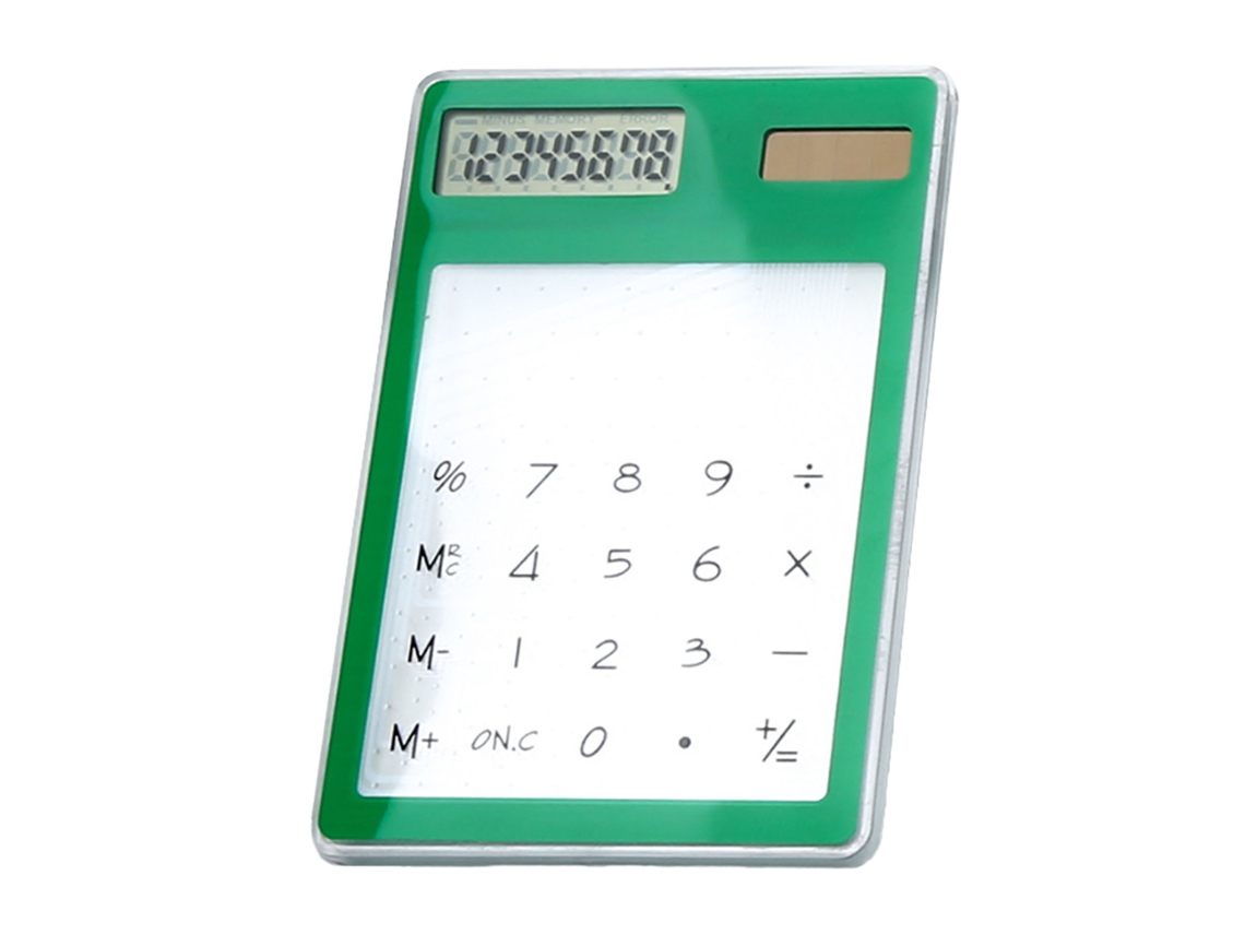 Calculadora Solar Transparente Com Tela Tática De 8 Dígitos Lcd Portátil Para Escritório, Escola E Casa Verde