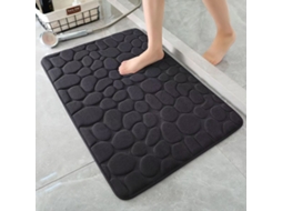 Tapete de Banheiro/tapete de Porta 3d Antiderrapante e Absorvente , com Design de Canaletas em Relevo e Secagem Rápida. MDUG (preto)