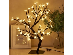 Árvore de Cerejeira Iluminada 50cm 48 Luzes Brancas Quentes Bonsai Natal S/MARCA