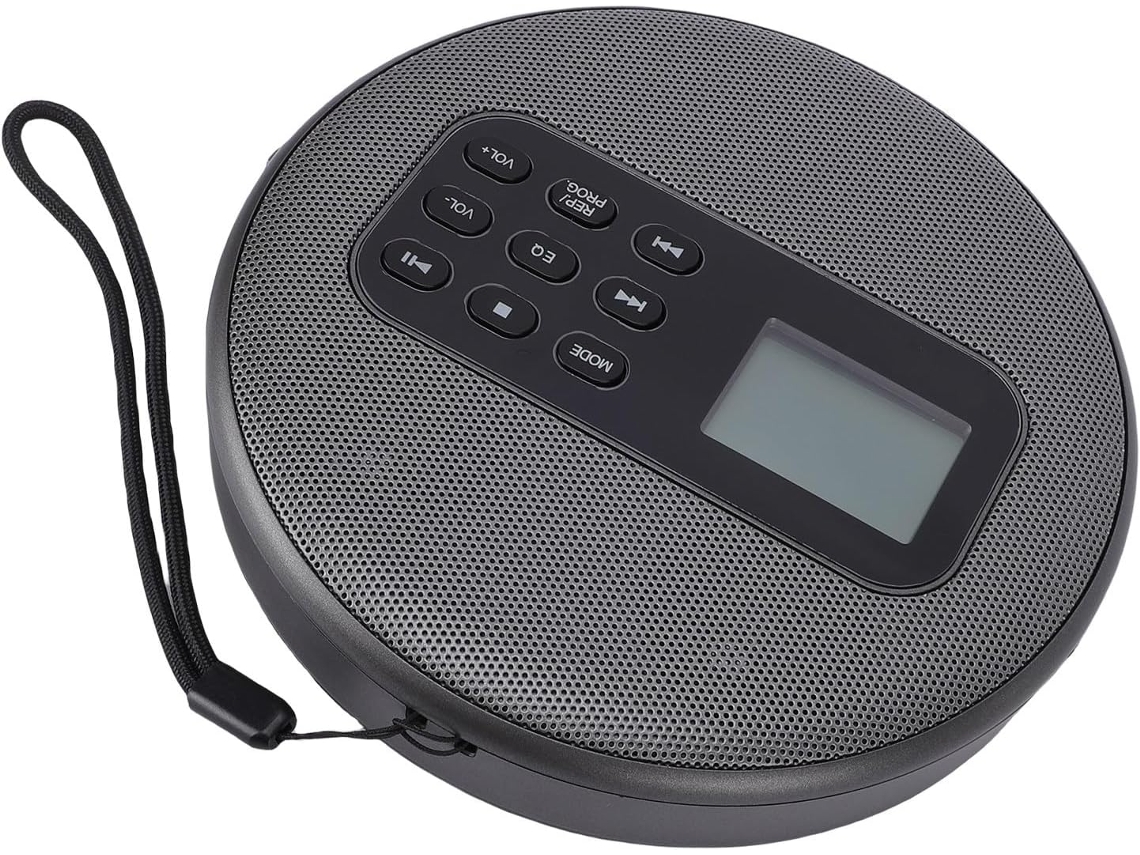 Leitor Cd Portátil Cuifati Com Duas Caixas De Estéreo, Compacto E Recarregável Para Carro, Com Cabo De 3,5 Mm