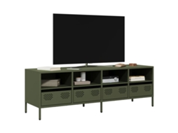 Vidaxl Móvel De Tv 135x39x43,5 Cm Aço Laminado A Frio Verde-azeitona