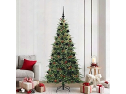Vidaxl Árvore De Natal Articulada Artificial Verde 210 Cm Pe E Pvc