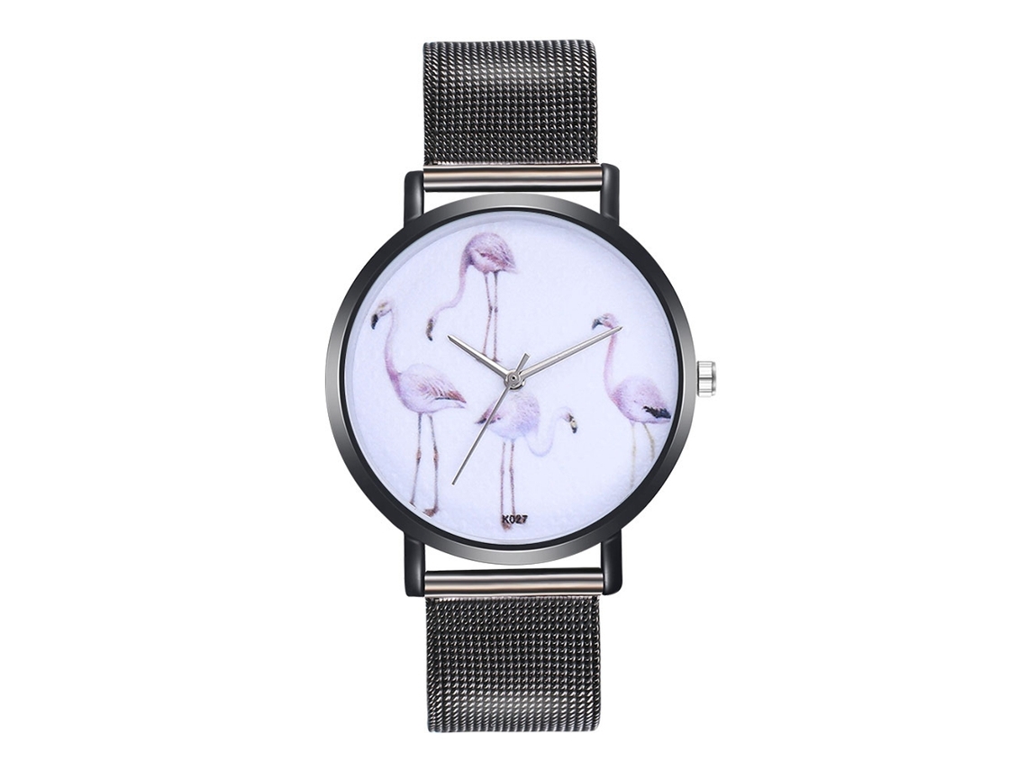 Relógio moderno para mulheres e homens com movimento de quartzo e pulseira de metal ajustável (preto)