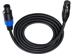 Cabo De Extensão Giratório Para Microfone Com Conector Speakon Macho