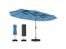 Guarda sol 5x3 M com Base, UV Proteção, Azul