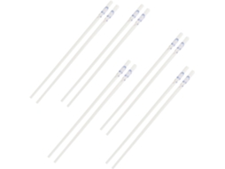 Conjunto De 5 Pares De Pauzinhos De Cerâmica Azul Com Estampa De Pavão, Antiderrapantes