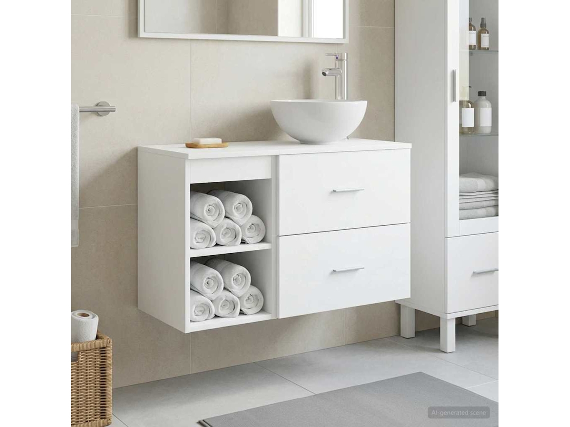 Vidaxl Conjunto De Móveis Para Banheiro 2 Unid. Branco