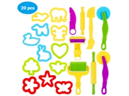 Kit de Moldes de Argila DIY ATS com 20 peças, Ferramentas para Massinha de Modelar para Crianças - Presente Ideal para Crianças
