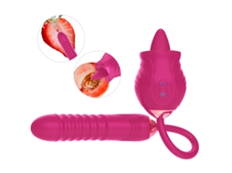 Vibrador de Massagem Telescópica para Lamber a Língua Rosa para Mulheres Vermelho YIZHOOD
