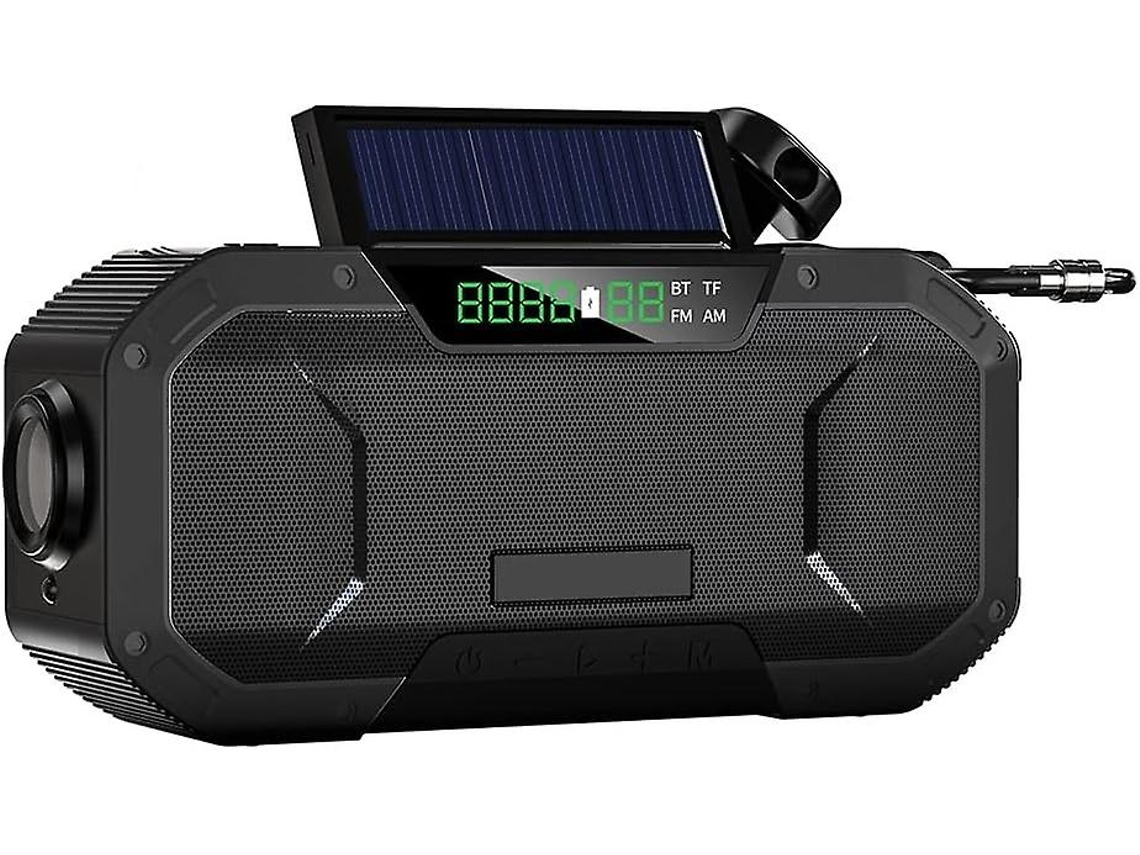 Alto Falante Bluetooth Portátil Com Rádios Am Fm Wind Up, Banco De Energia De 5000mah Ipx5 À Prova Dágua, Carregador Solar Portátil Olysi Shop