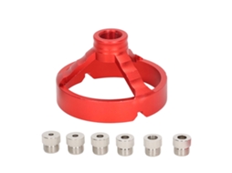 Localizador de Broca Vertical 3 em 1 com 6 Buchas de Broca, Guia de Broca para Dispositivos de Marcenaria, Vermelho