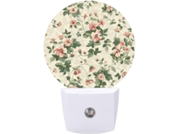 Abajur pequeno com design floral e sensor de LED, luz noturna branca e suave para banheiro e quarto.