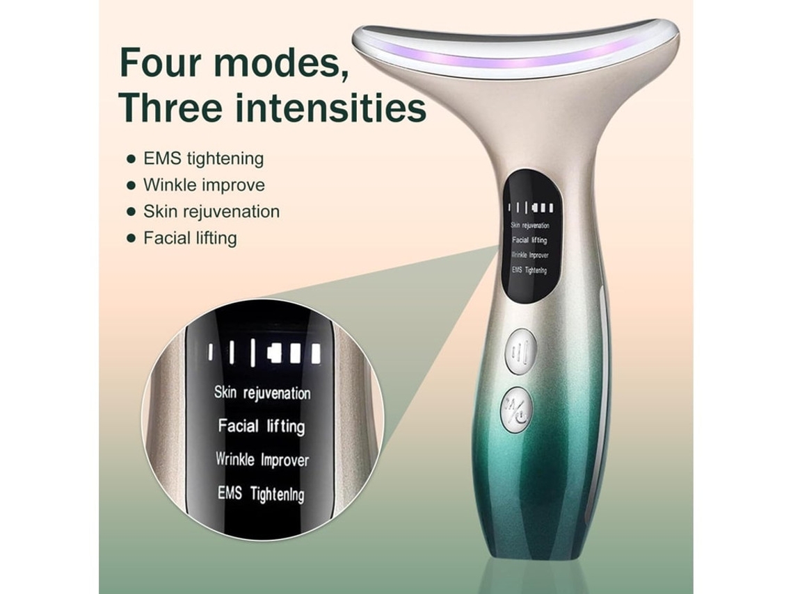 Massajador Facial Elétrico Antirrugas Massajador Visual 4 Em 1 Contra Rugas Com 3 Modos Medidor De Beleza Facial V 45°c Dispositivo Facial Bestvite
