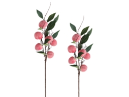 Laxiscreed Decoração De Frutas Pêssego Com Ramos Curvos Para Casa, Pack De 2 Peças