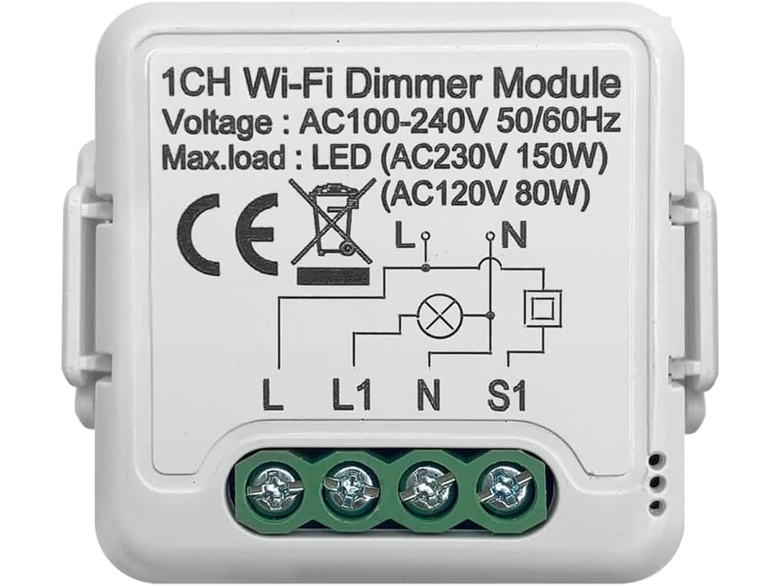 Módulo Dimmer Wi-fi Tuya 10a, Controle Bidirecional