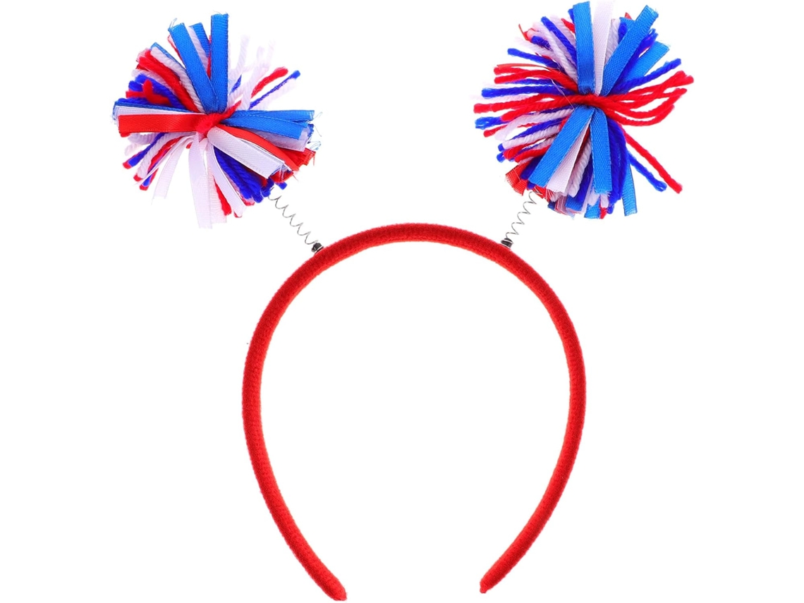 Faixa De Cabelo Patriótica De Lã Nas Cores Vermelha, Branca E Azul, Acessório Elegante.