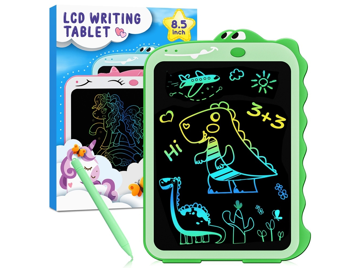 Tablet De Escrita Lcd Infantil, 8,5 Polegadas, Em Verde, Com Apagamento Rápido Elysve