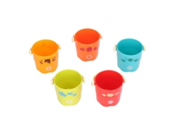 Primerox 5pcs Conjunto de Xícaras Empilháveis Coloridas Brinquedo Educativo para Bebê Banho 6m+