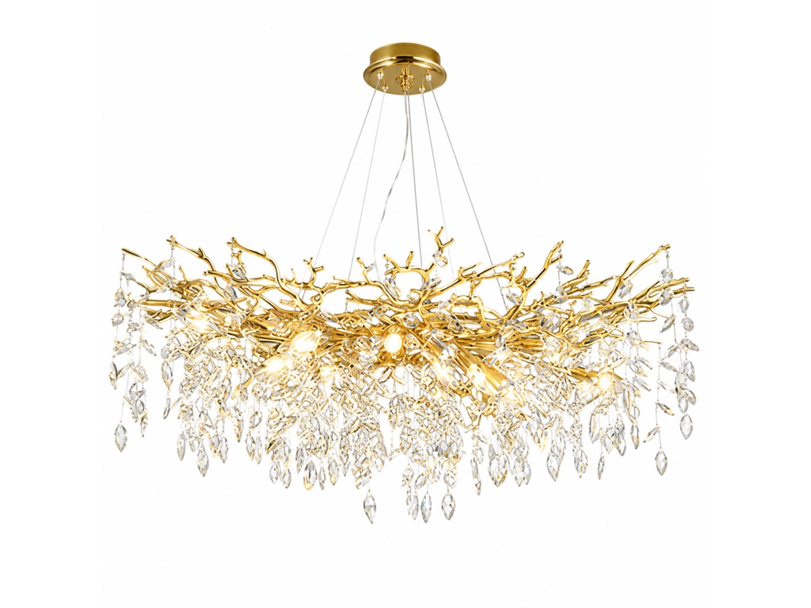 Candeeiro de Teto de Cristal PIBAOGU Asled 495 (dourado)