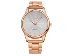 Relógio masculino casual de luxo Gaiety com movimento de quartzo e pulseira em liga metálica dourada.