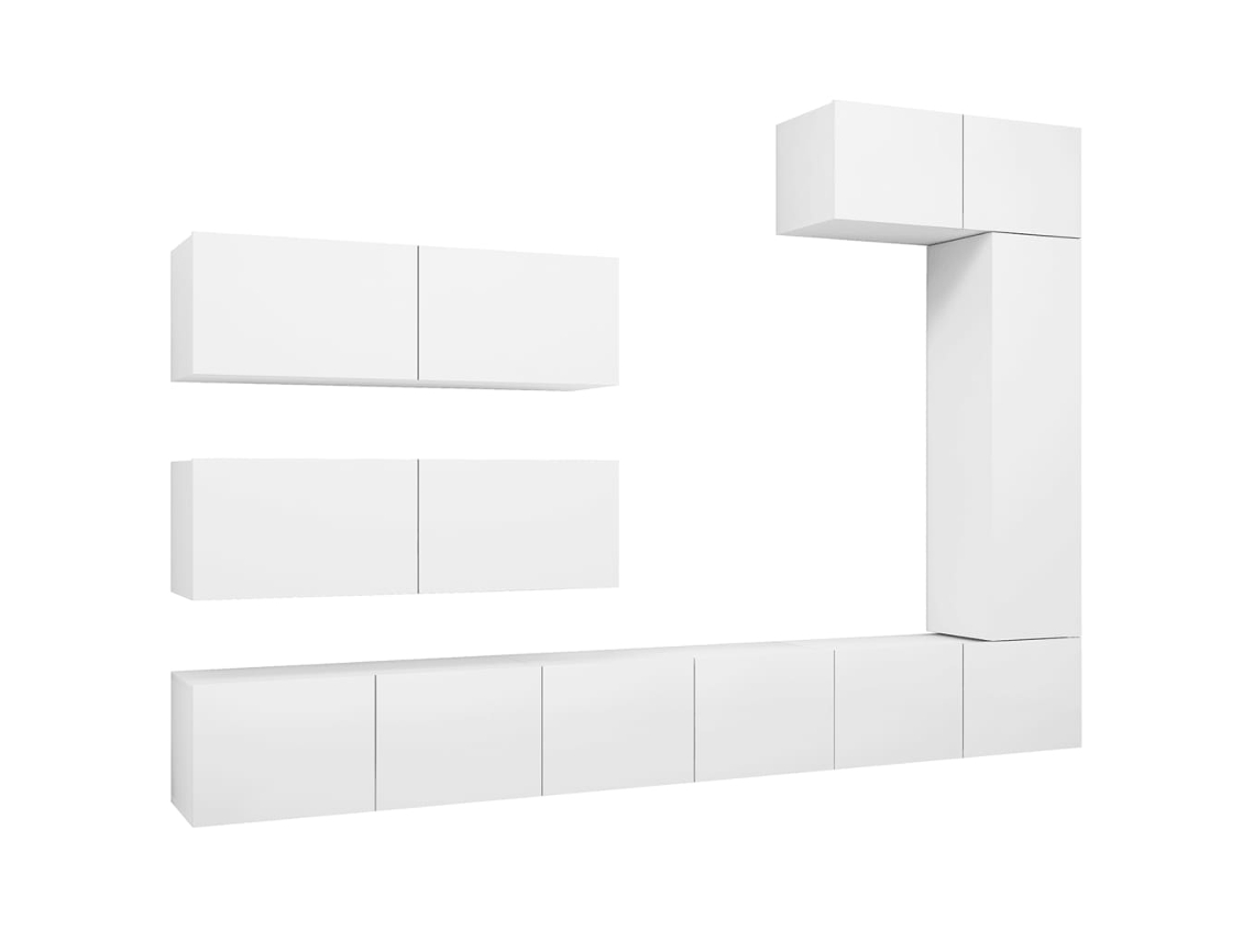 Conjunto de 7 móbiles de TV inspirados na Madeira Branco MAISON EXCLUSIVE