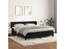 Vidaxl Cama Com Molas/colchão 180x200 Cm Veludo Preto