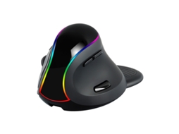 Rato Yizhood 2.4g Bluetooth Tri Modevertical 7 Botões 3200 Dpi Rgb Retroiluminado Jogos Sem Fio Mão Direita Pc Com Fio Preto