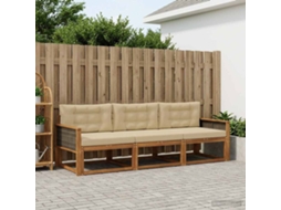 Vidaxl Conjunto De Sofás Para Exterior 3 Unid. Natural E Bege