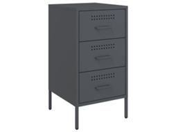 Conjunto 1 Mesa De Cabeceira Vidaxl Antracite Aço (36 X 39 X 68 Cm)