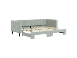 Sofá-cama com gavetão VIDAXL Cinzeto Veludo (80 x 200 cm)