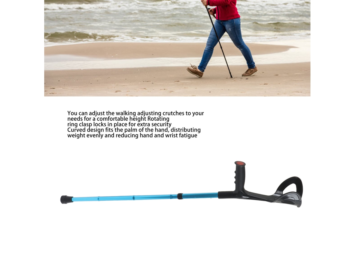 Foldable Walking Cane With Evenly Distributed Weight, Forearm Support, Folding Adjustable, Blue By Eoocoo