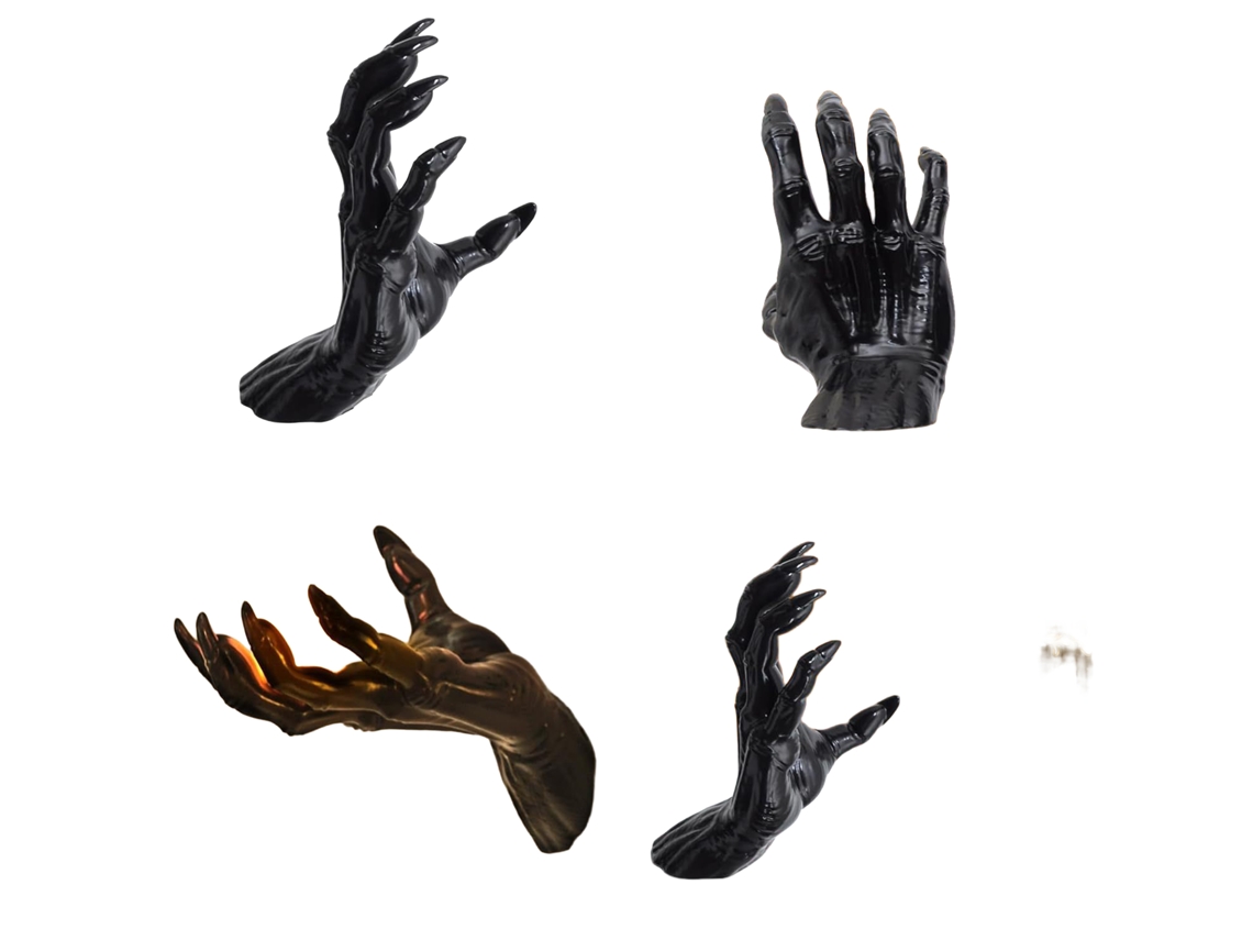 Laxiscreed Decoração De Halloween Com Mão De Demónio Assustadora Para Mesa E Festas De Terror