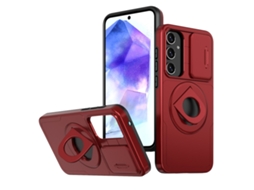 Capa Zruxe Compativel Com Samsung Galaxy A55 5g (camshield - Magsafe - Ring Holder - Vermelho)