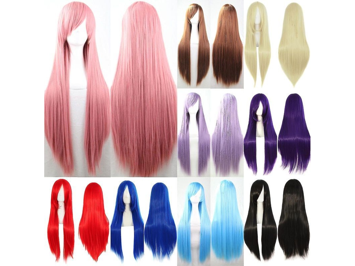 2026 peluca de Cosplay Anime para Mujer Cabello Largo Recto Completo de Pelo Sintético para Fiestas Y Disfraces