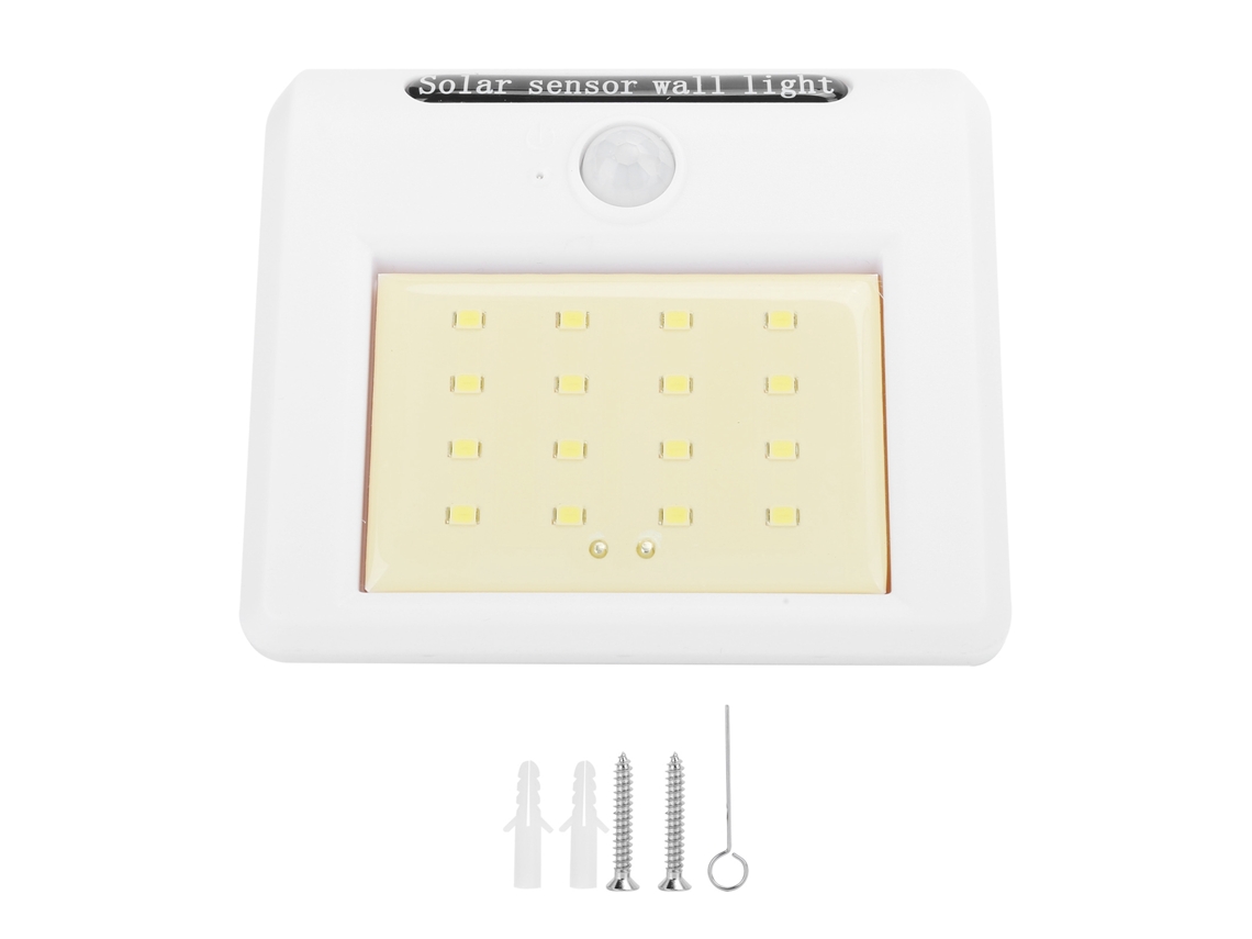 2026 lâmpada de Parede de Pátio 2 em 1 com 16 Leds, Iluminação Solar Exterior com Indução de Corpo Humano e Infravermelhos