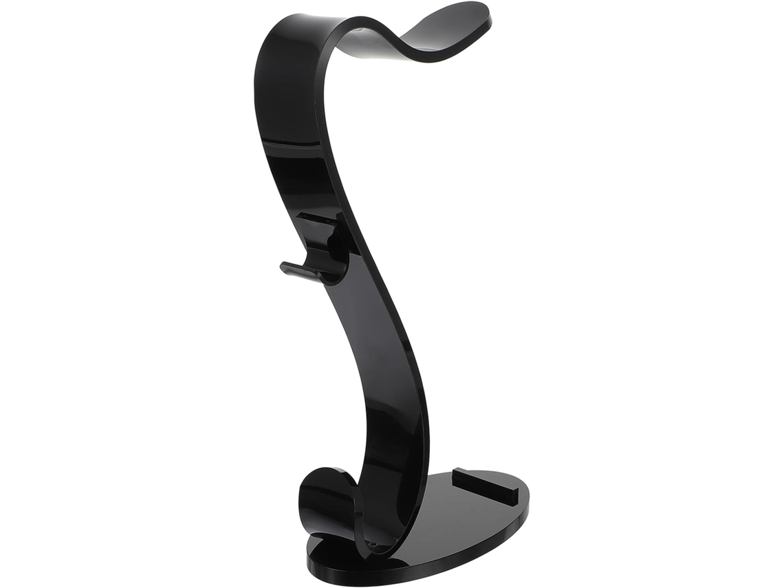 Suporte para Fone de Ouvido em Acrílico Preto em Formato de S, Suporte de Mesa Multifuncional e Estável SFUSHOS