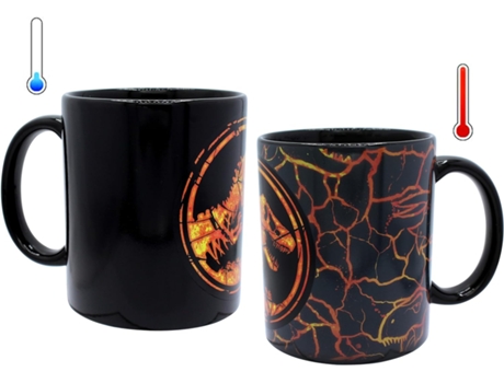 Caneca Sensível Ao Calor Logo Jurassic World Cerámica 320 Mls Joy Toy