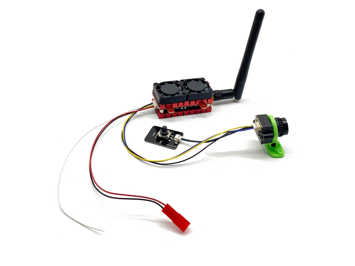 1 Conjuntoslonwake 5.8ghz 48ch 5w Vtx Câmera 1200tvl 2.5mm Ventoinha Dupla Microfone Longo Alcance Drones Aviões Rc MDUG