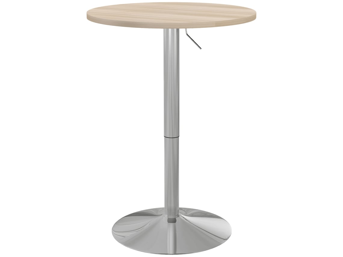 Mesa Alta de Bar Mdf, Aço Cor Carvalho Claro 60x60x91 cm Homcom