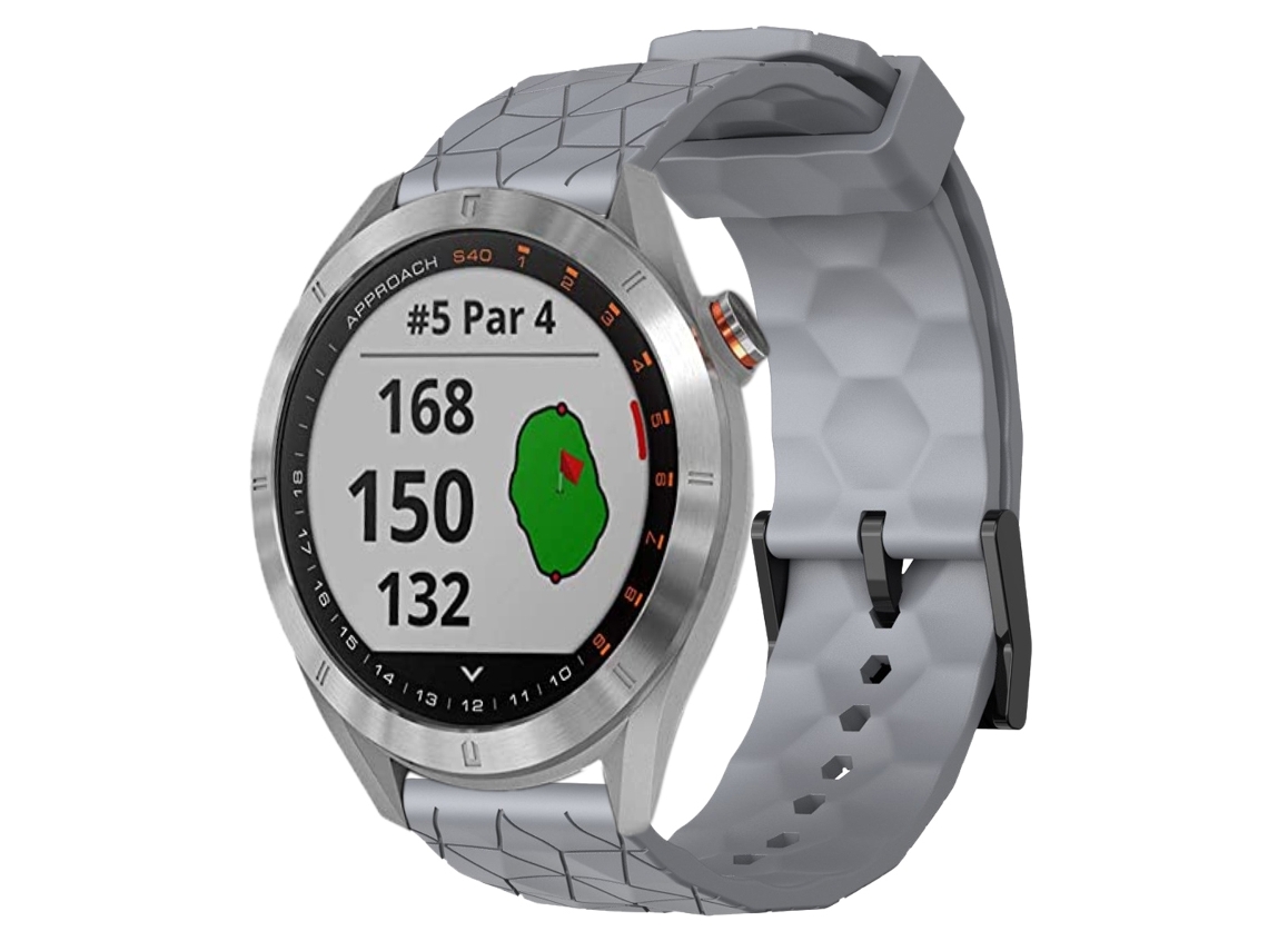 Bracelete de Smartwatch para Garmin Approach S40 20mm Padrão de futebol de silicone de cor sólida (cinza)