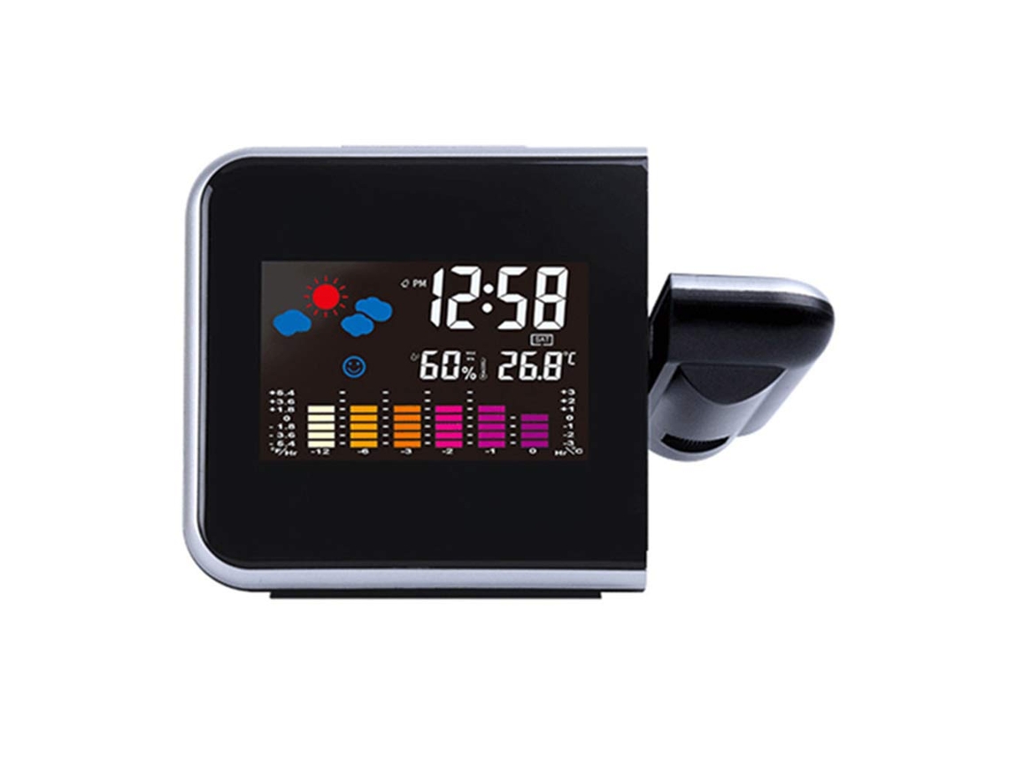 Led Tela Colorida Retroiluminação Projeção Do Clima Calendário Home Office Despertador Digital Para Quarto Preto Ehstmind