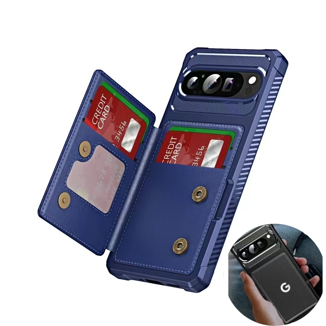 (azul, Pixel 10 Pro Xl) Capa Tipo Carteira Com Aba, Compartimento Para Cartão E Proteção Contra Impactos.