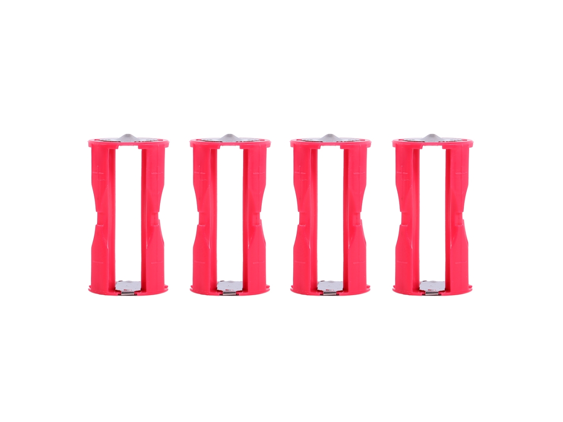 Adaptador Mali de Bateria AAA para C, 4pcs, Portátil, Vermelho