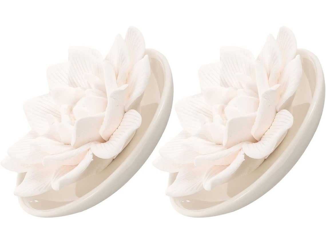 Difusor De Fragrância Passivo De 2 Peças Com Pedra-pomes Em Gesso Branco.