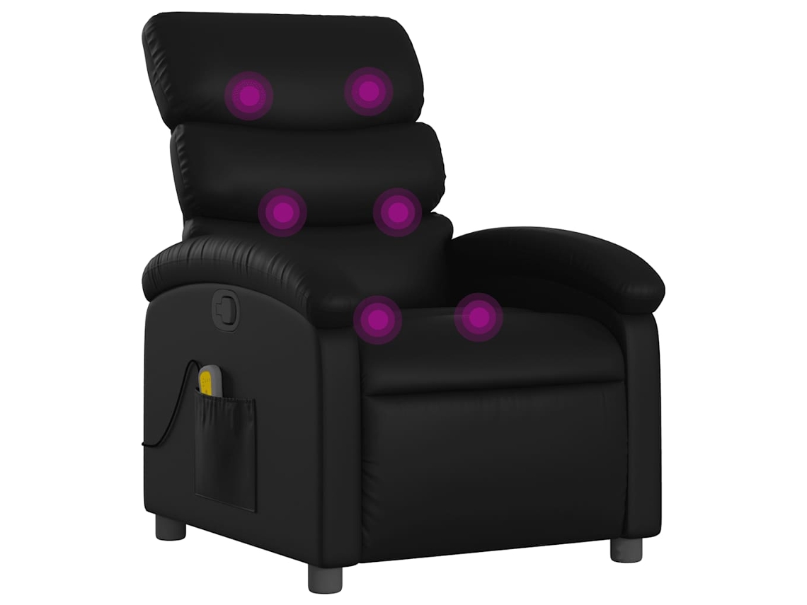 Massage Recliner Chair, Massage Recliner Chairs Vidaxl Preto Couro Artificial